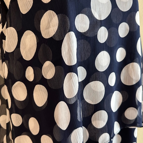 Prelude | Women’s Blue Polka-Dot Layer Dress, Lined, Sleeveless - Size 10 - Picture 5 of 12